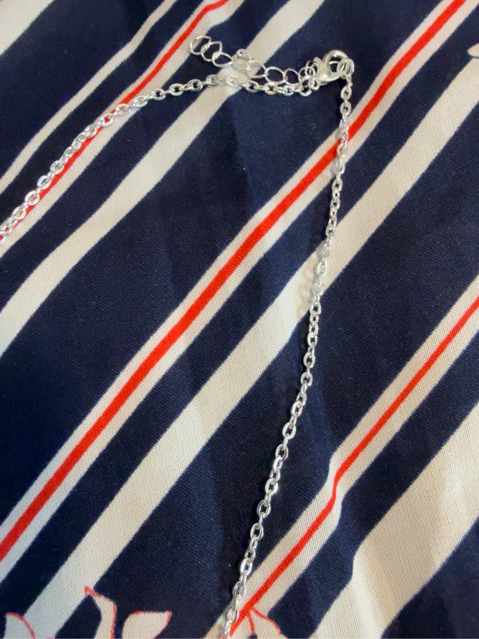 Stalen ketting met hanger syntetisch opaal effect traanvormig verstelbaar – photo 4